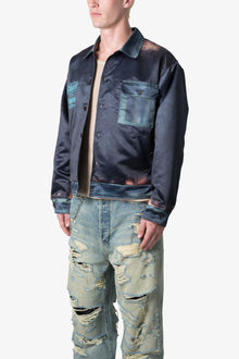 Satin Bomber Jacket | Washed Black