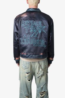 Satin Bomber Jacket | Washed Black