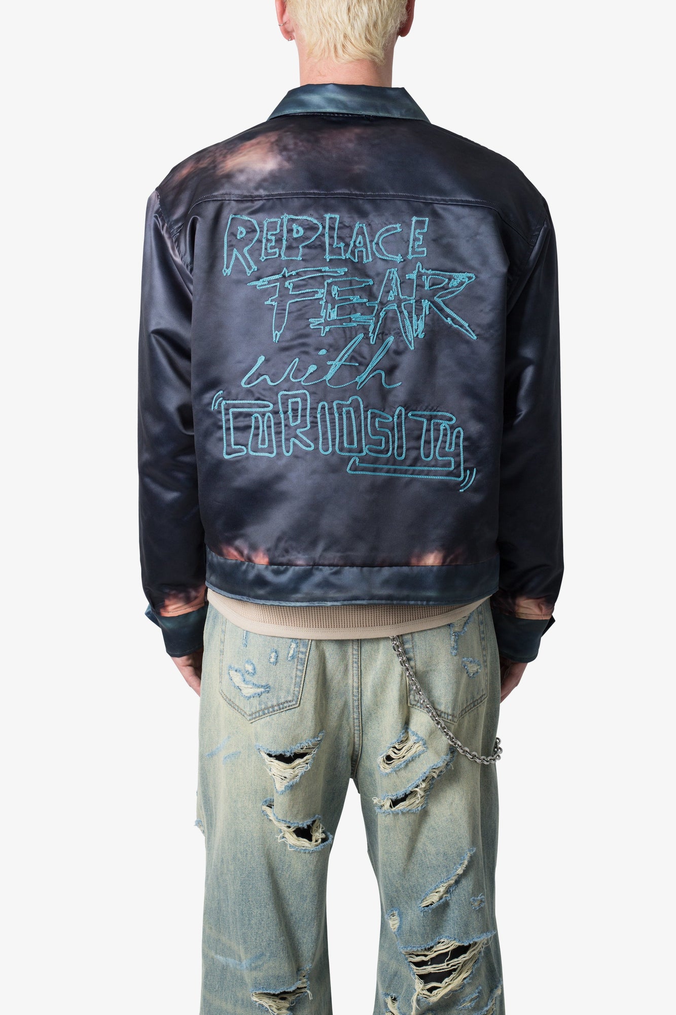 Satin Bomber Jacket | Washed Black