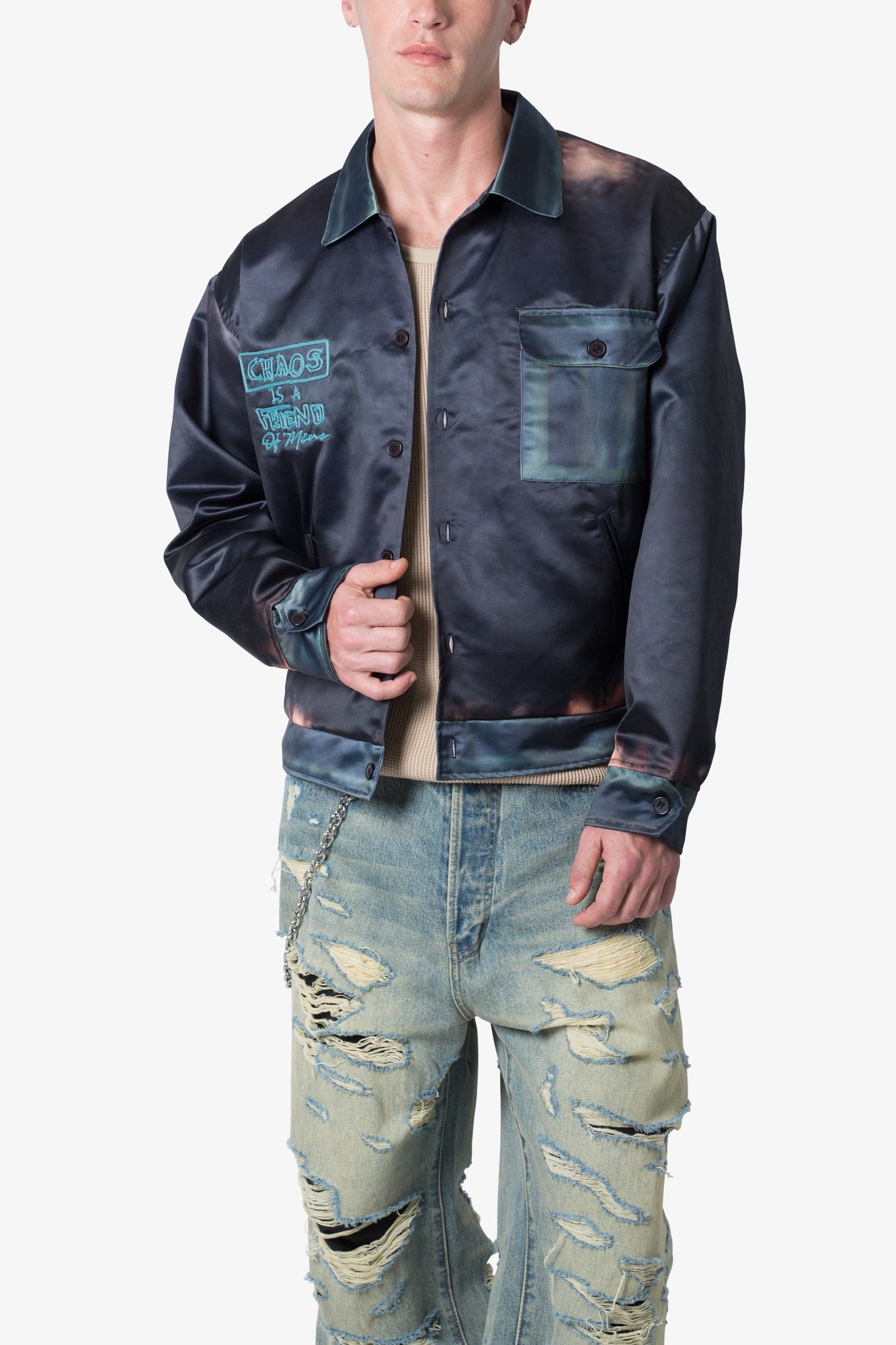 Satin Bomber Jacket | Washed Black