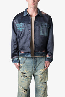 Satin Bomber Jacket | Washed Black