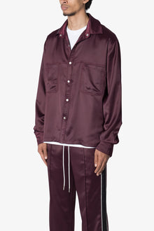 Satin Pocket Shirt | Burgundy
