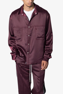 Satin Pocket Shirt | Burgundy