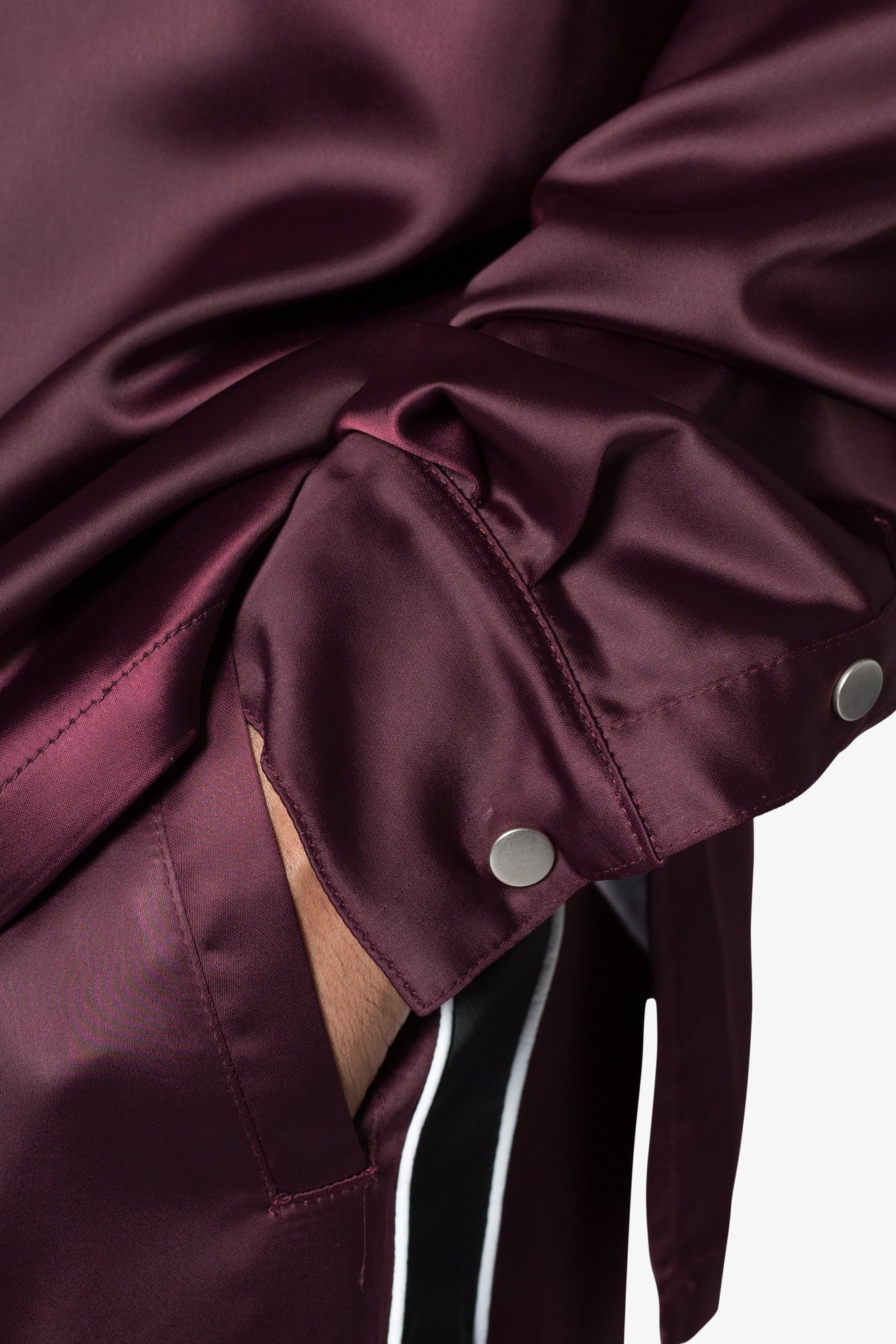 Satin Pocket Shirt | Burgundy