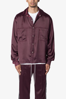 Satin Pocket Shirt | Burgundy