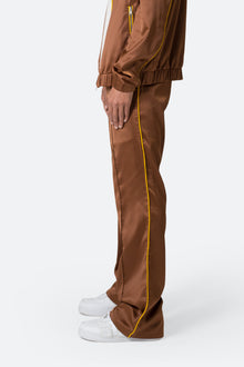 Satin Stacked Pants | Brown