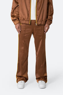 Satin Stacked Pants | Brown