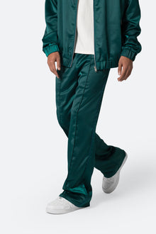 Satin Stacked Pants | Green