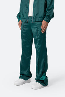 Satin Stacked Pants | Green