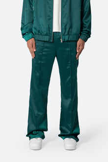 Satin Stacked Pants | Green