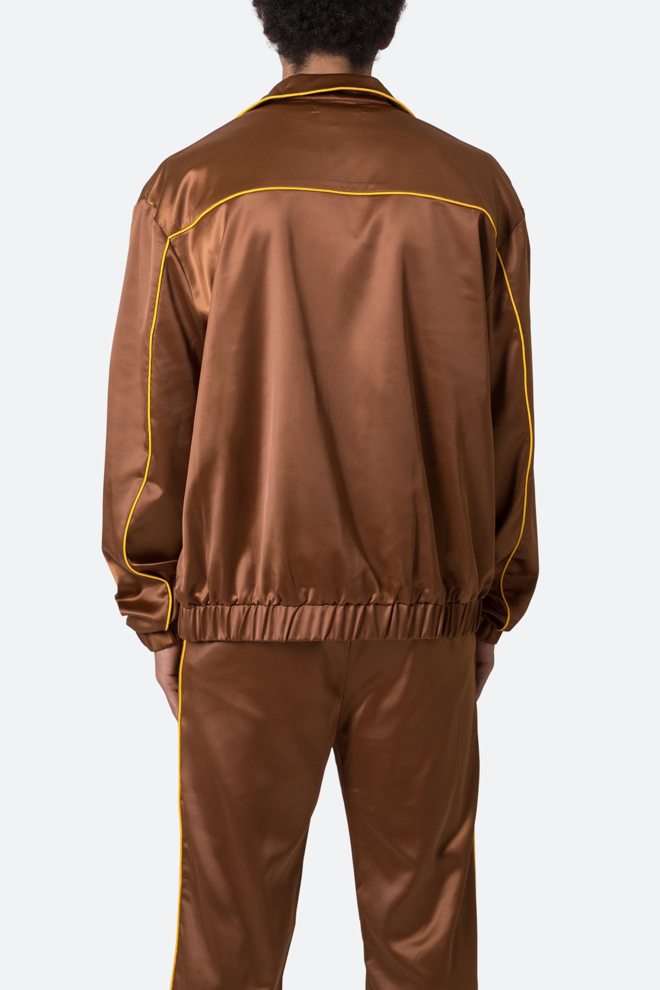 Satin Track Jacket | Brown