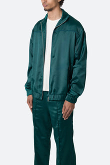 Satin Track Jacket | Green