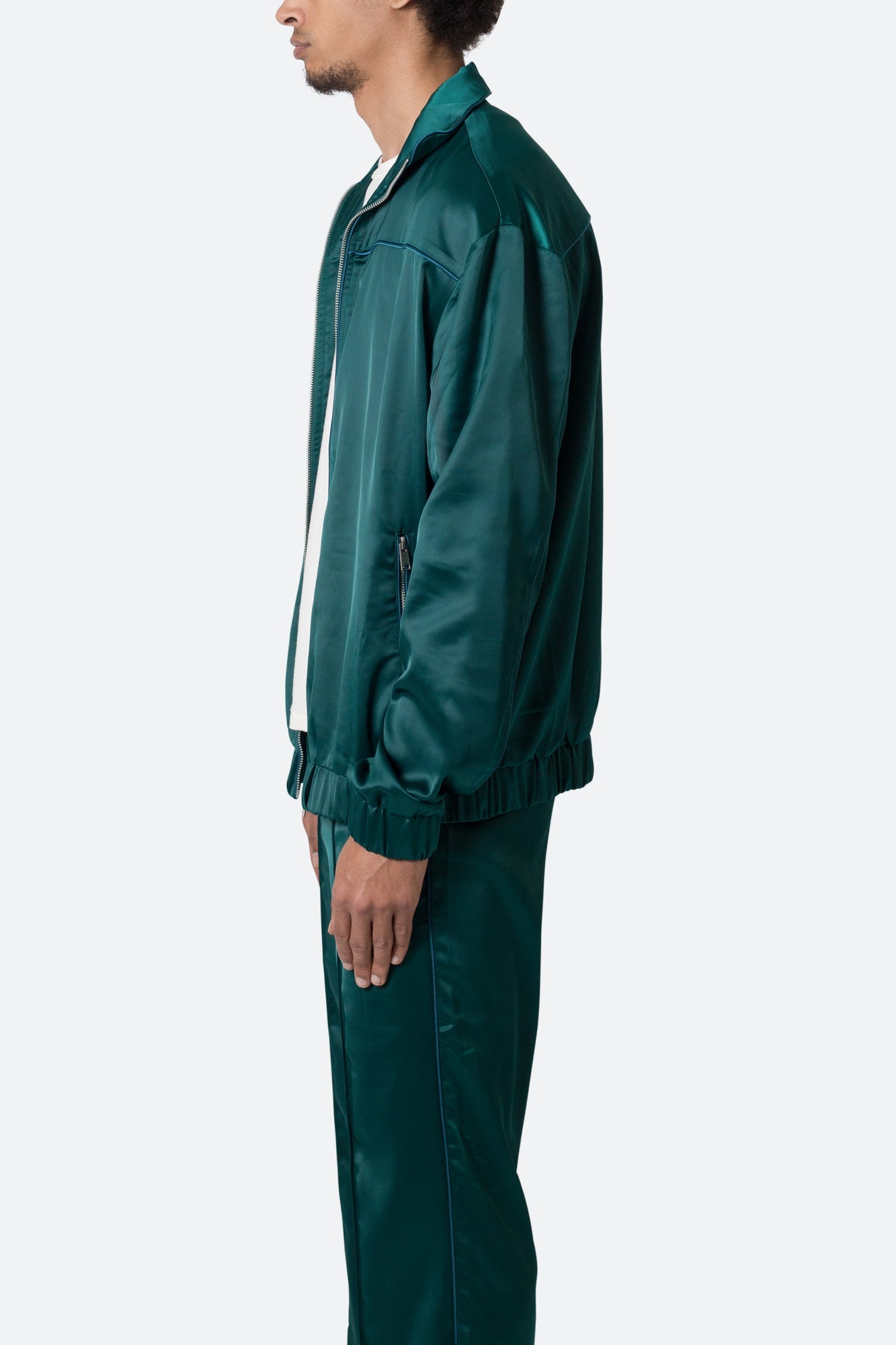 Satin Track Jacket | Green