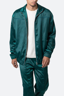 Satin Track Jacket | Green