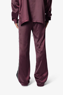 Satin Track Pants | Burgundy