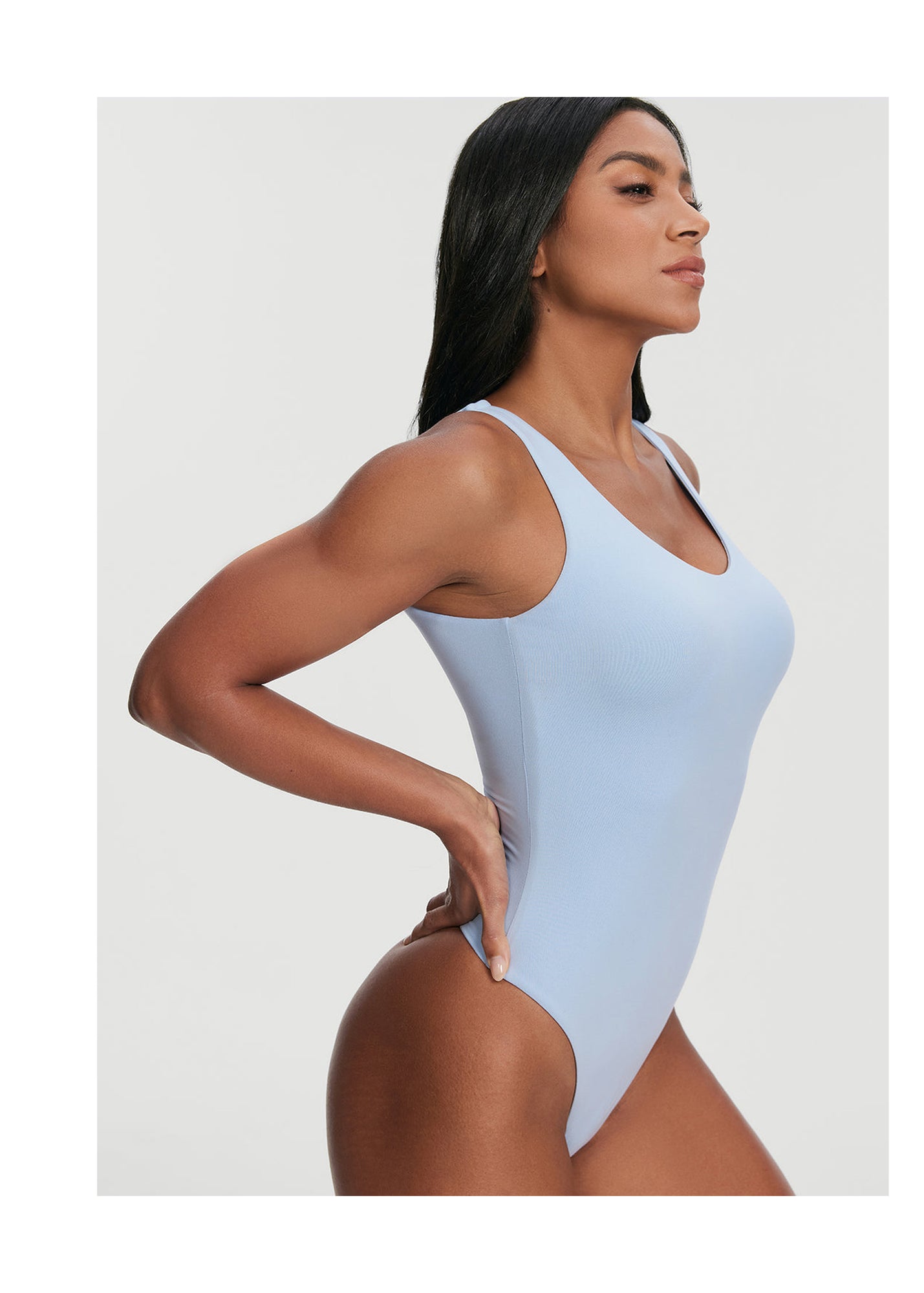 Scoop Back Bodysuit | Sky Blue