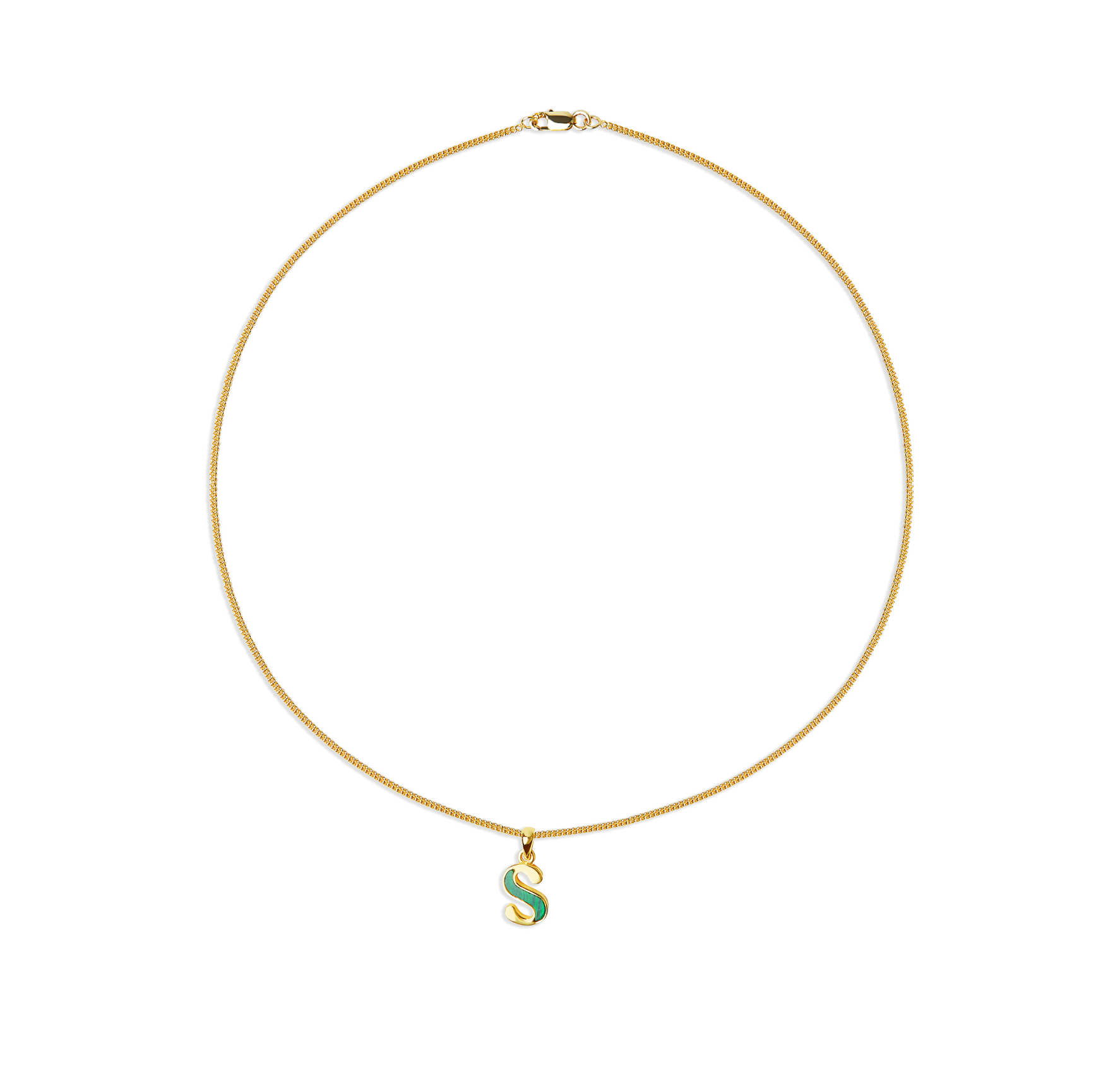 The Half Stone Initial Necklace | 18KT Gold Vermeil