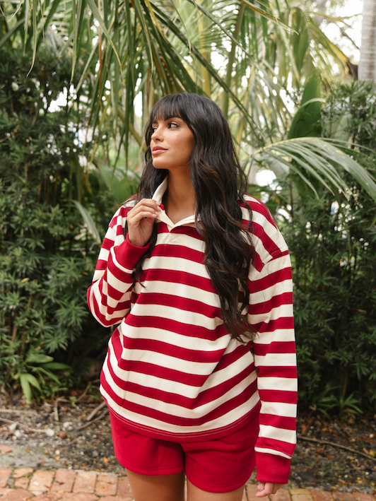  maroon + white stripe