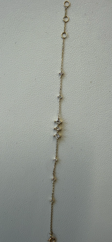 Triple Diamond Drizzle Bracelet | 14K Yellow Gold | Round + Princess White Diamond