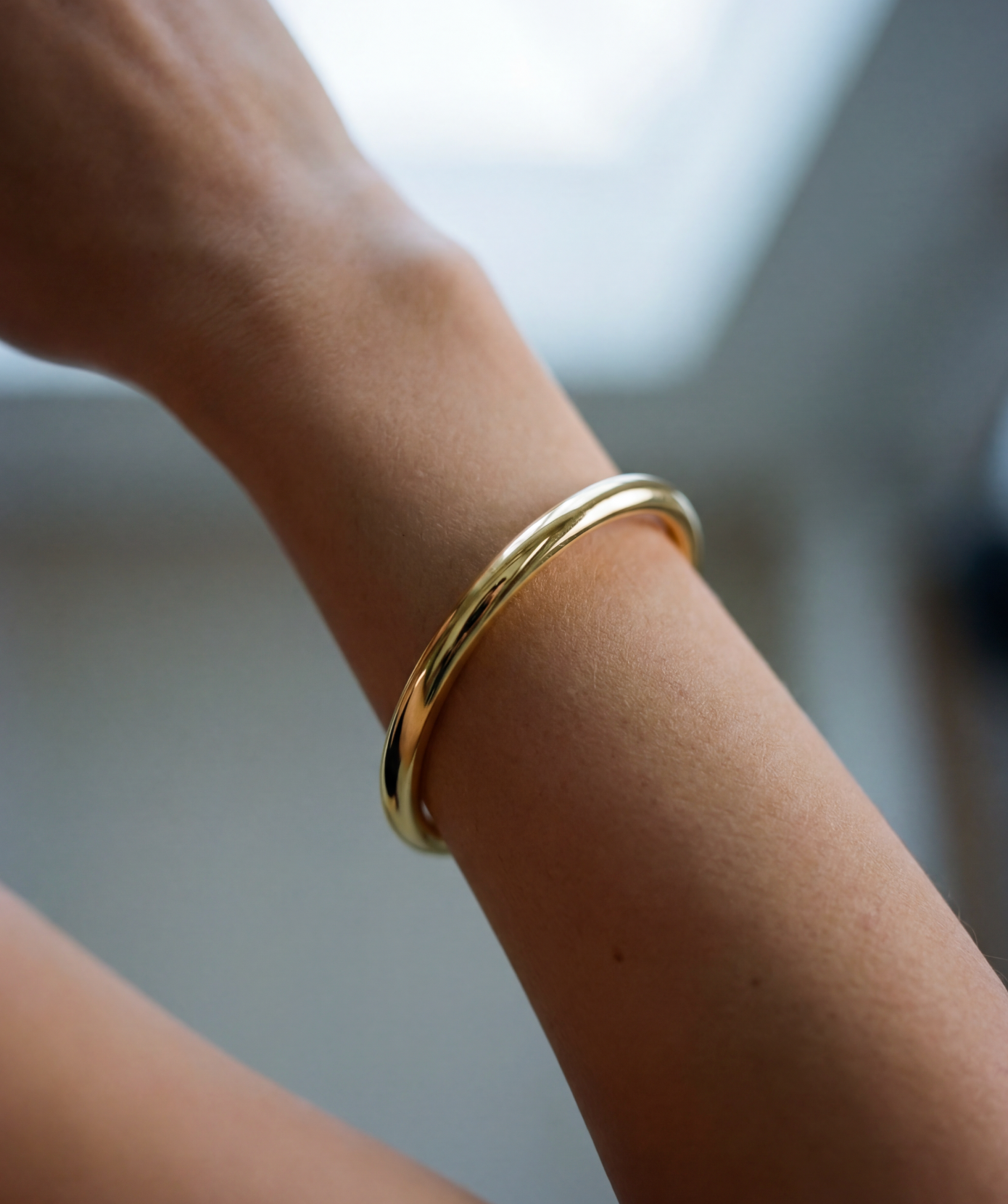 The M Essential Bangle Bracelet | 18Kt Gold Plated Brass