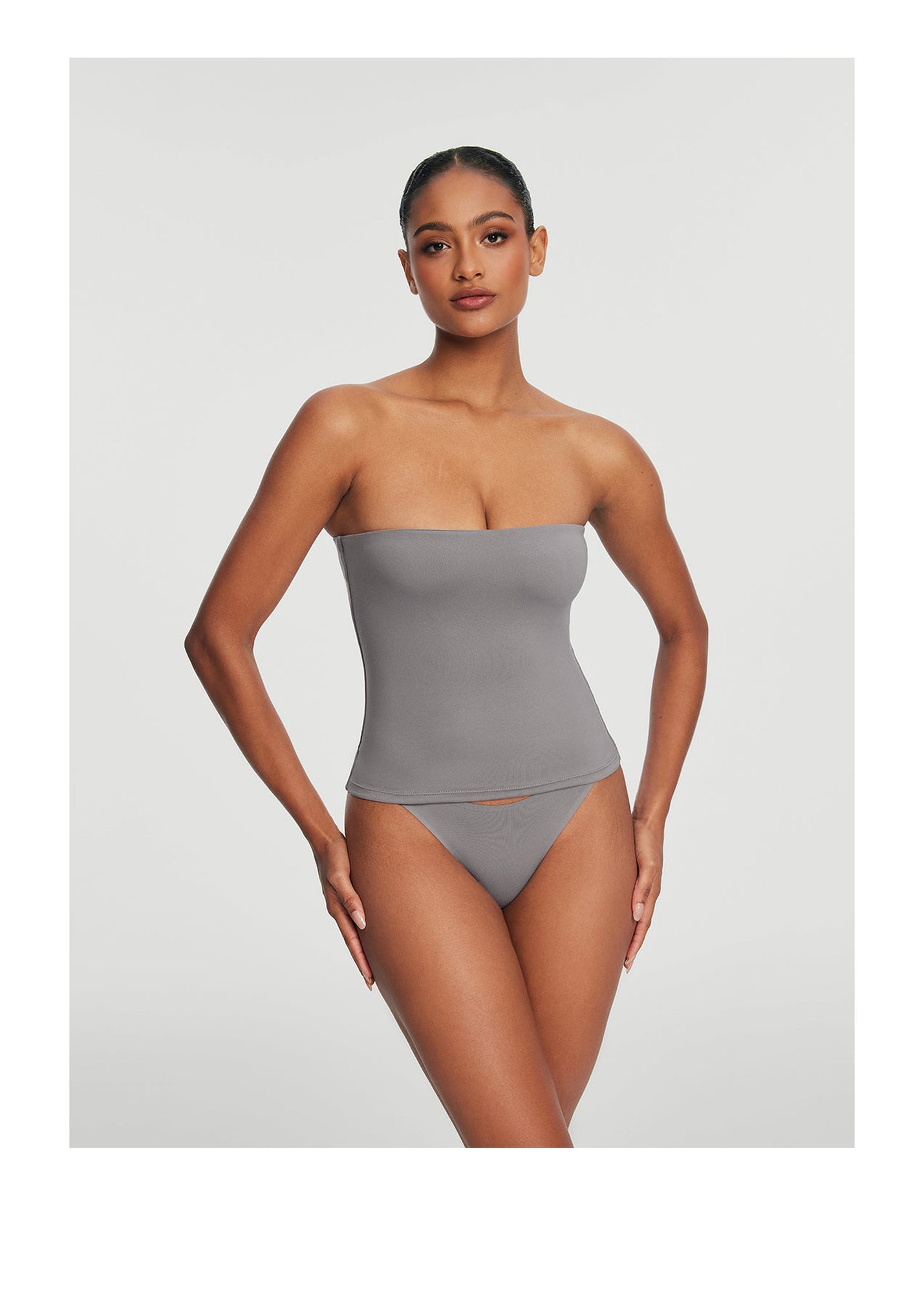 Seamless Full-Length Tube Top | Cool Gray