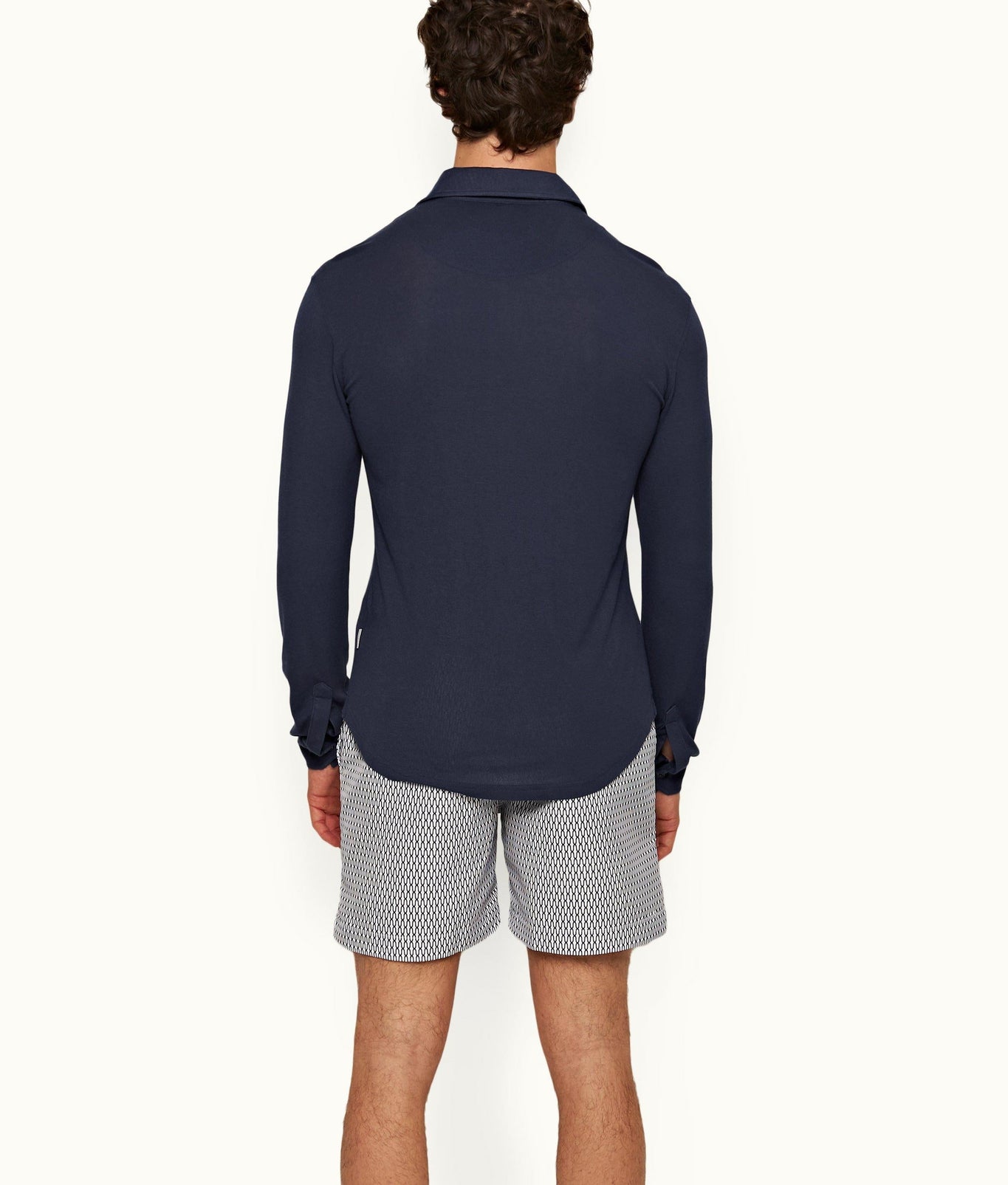 Sebastian Cashmere Tailored Fit Long-Sleeve Cashmere Polo Shirt | Lagoon Blue