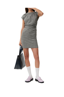 Seersucker Dress | Mini Check Black