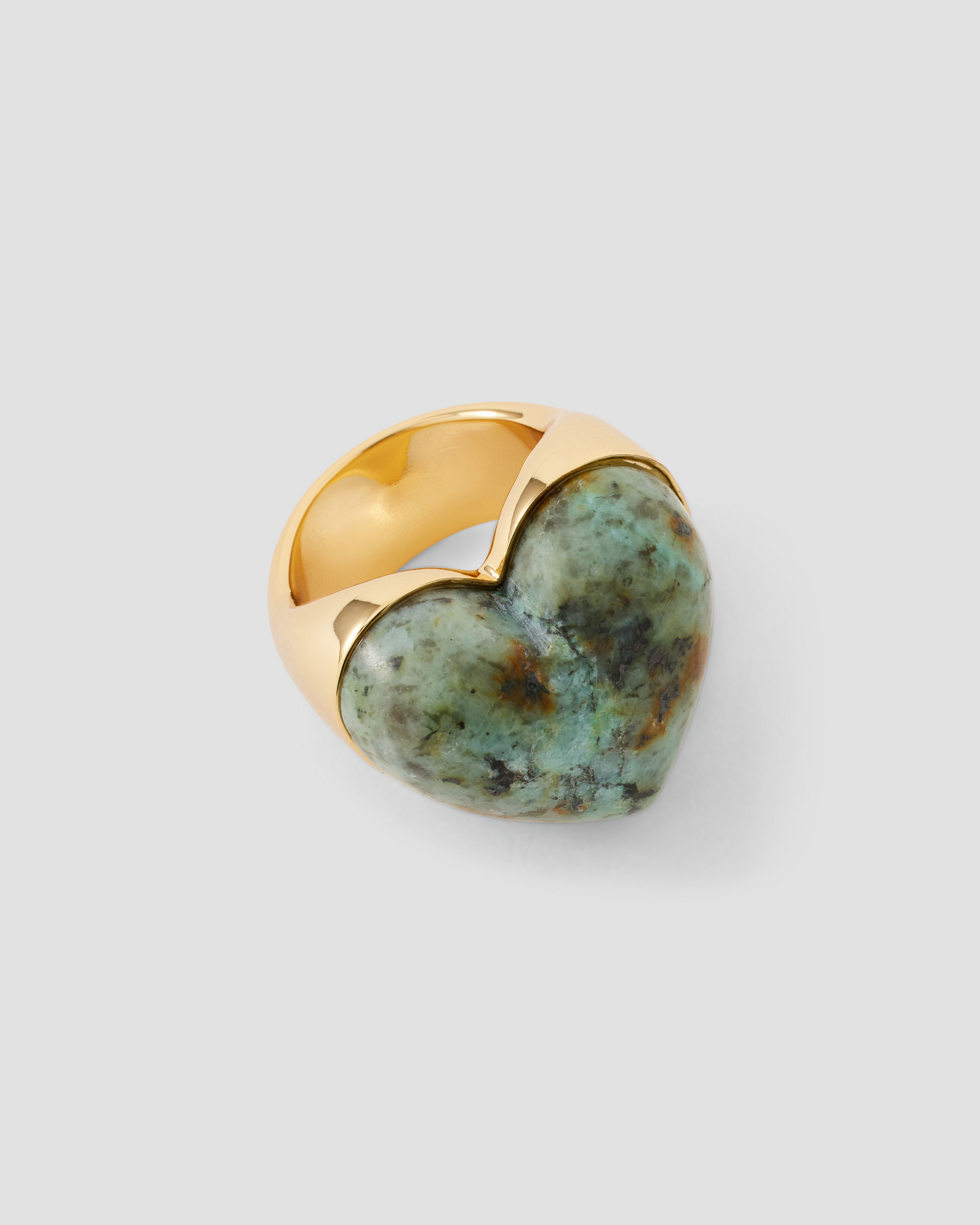 Semi-Precious Heart Ring ring - worn look | womens gold rings