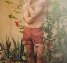 Setter Shorter-Length Solmio Print Swim Shorts | Summer Red