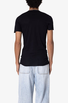 Sheer Knit Bias Cut Tee | Black