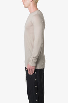Sheer Knit Jersey L x S Tee | Bone