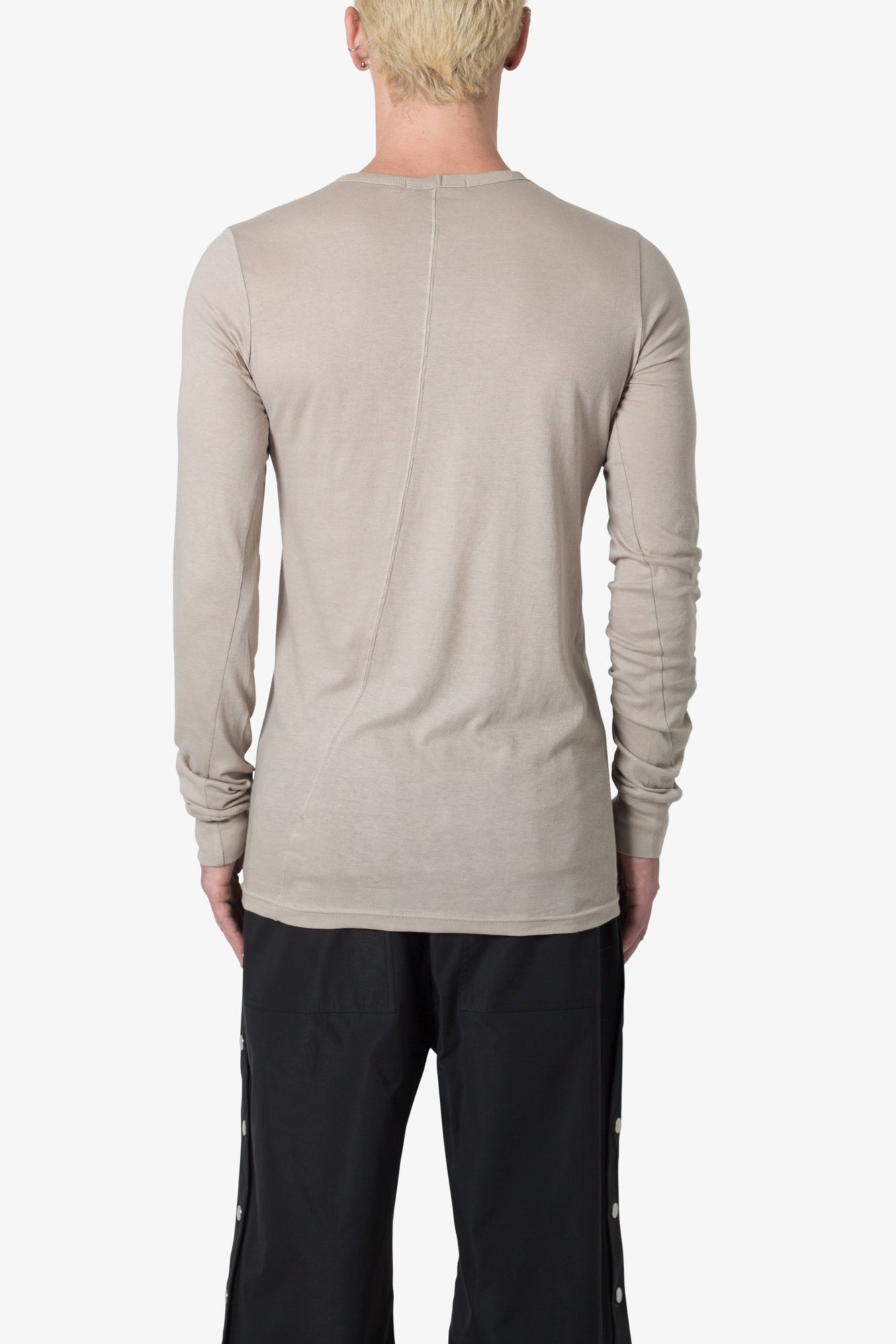 Sheer Knit Jersey L x S Tee | Bone
