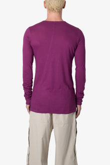 Sheer Knit Jersey L x S Tee | Magenta