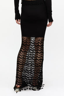 Shiny Crochet Skirt | Black