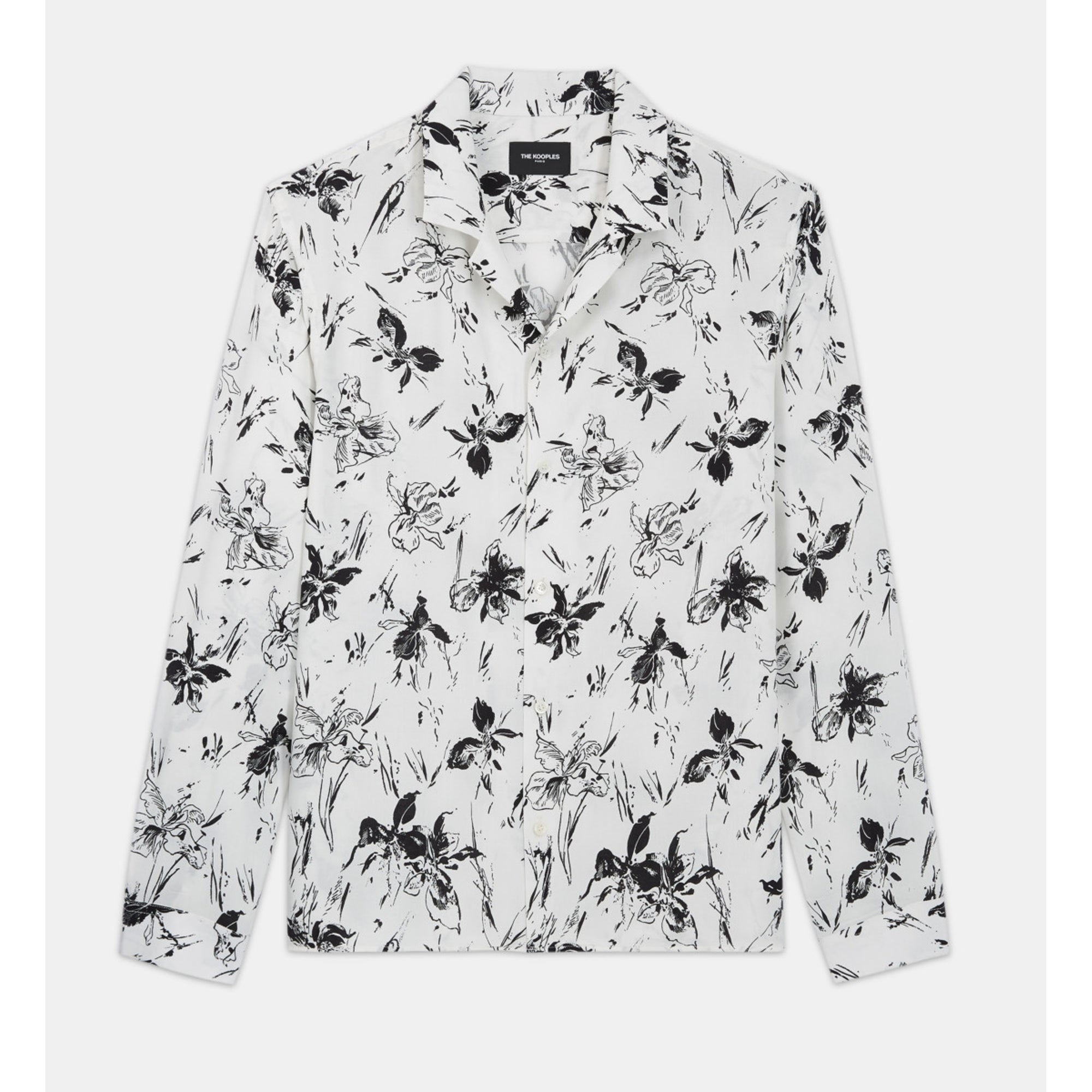 Shirt With Floral Print | Men | White x Black