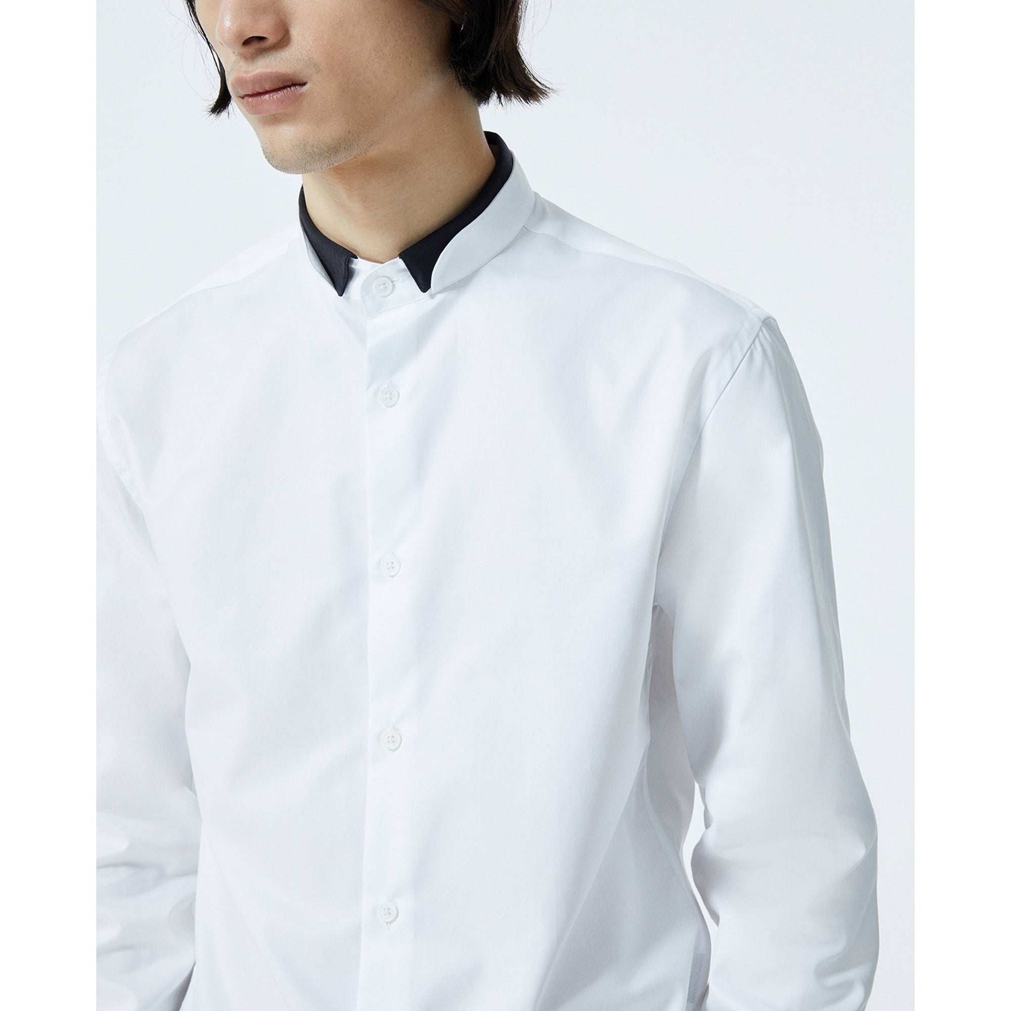 Shirt With Officer Collar | Men | White