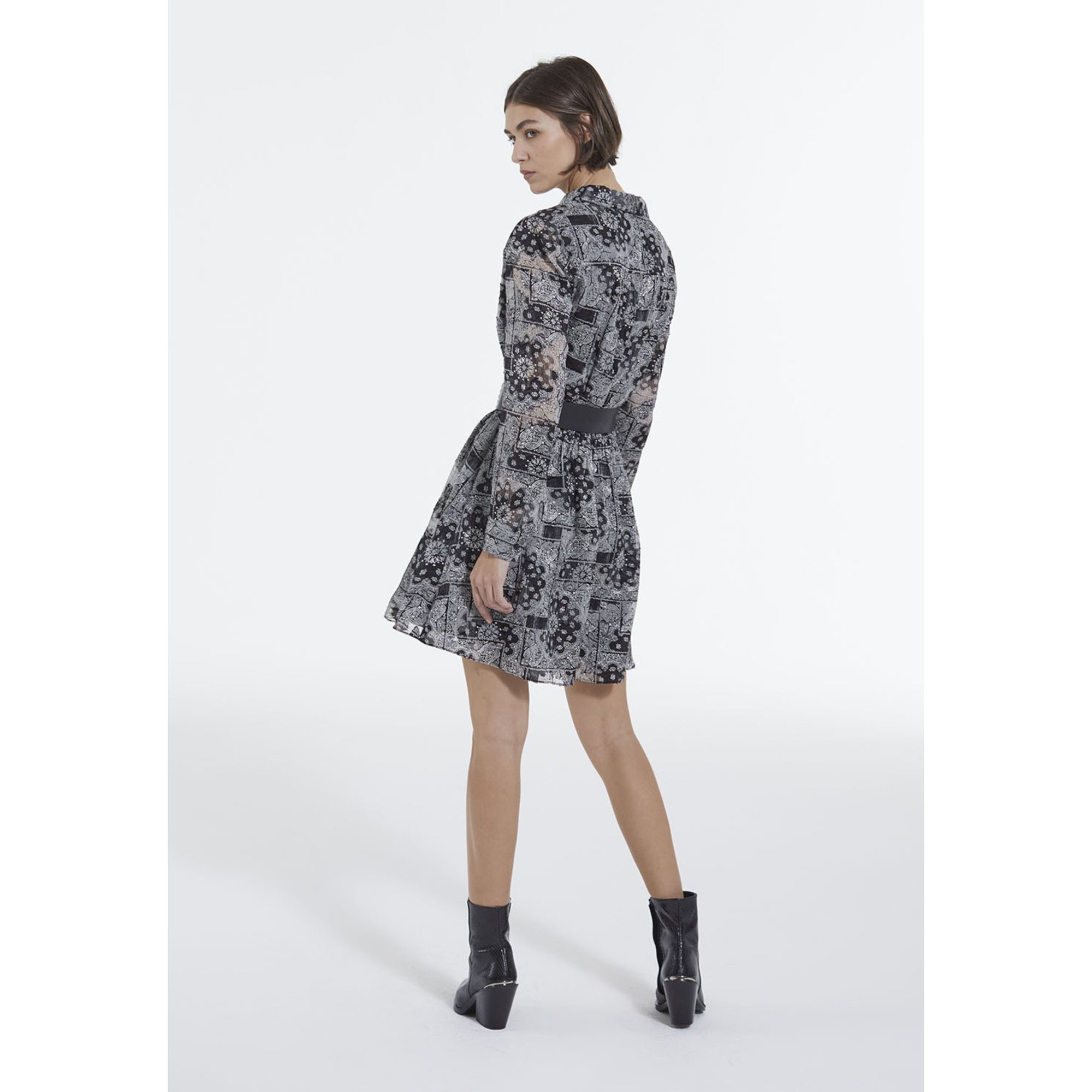 Short Bandana Print Dress | Women | Black