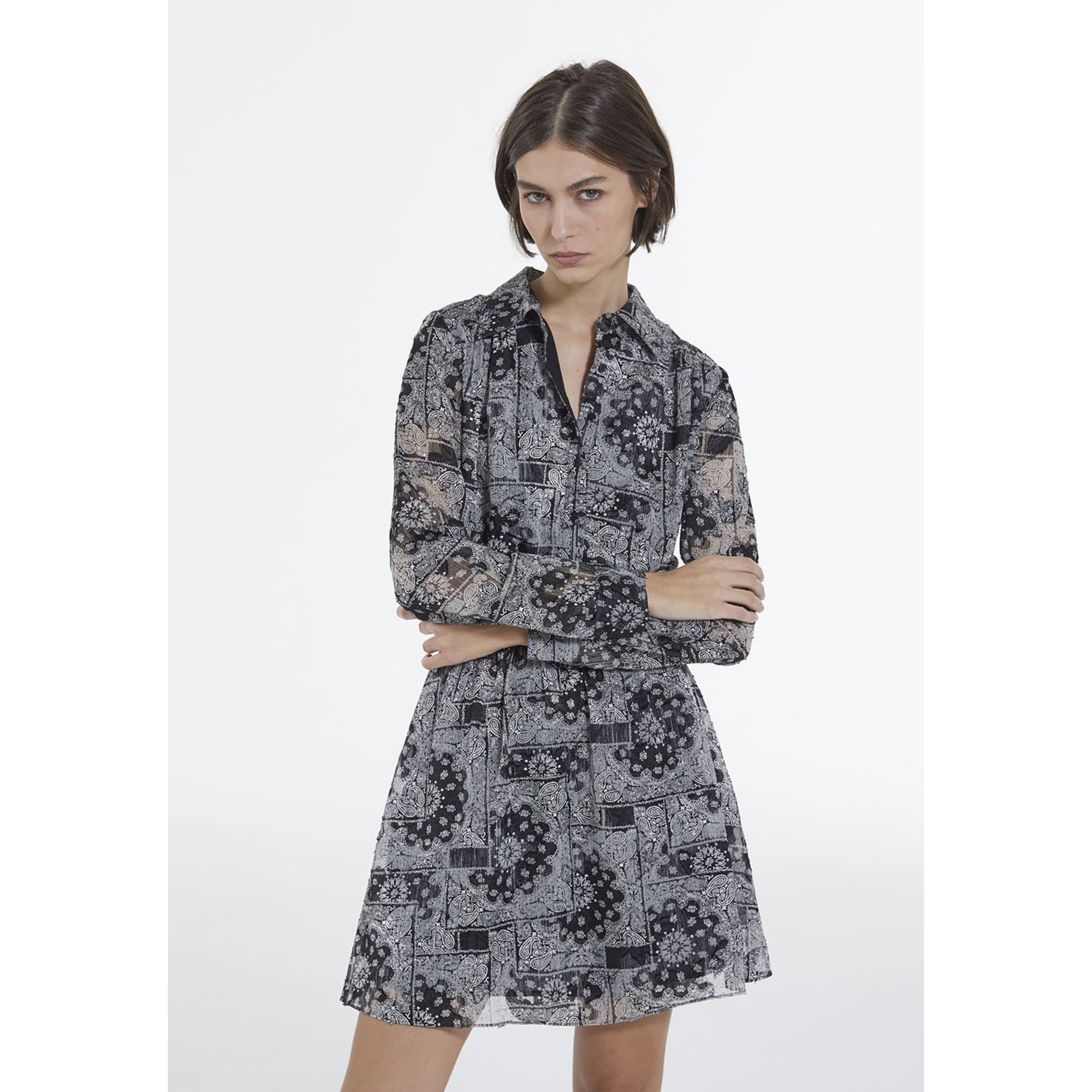 Short Bandana Print Dress | Women | Black