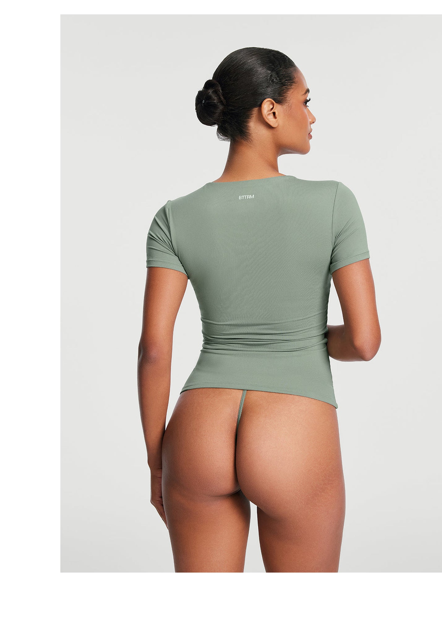 Short Sleeve Crew Neck Top | Sage Green