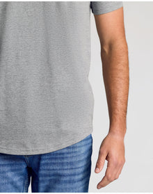 Short Sleeve Tall Curved Hem Crew | Heather Gray