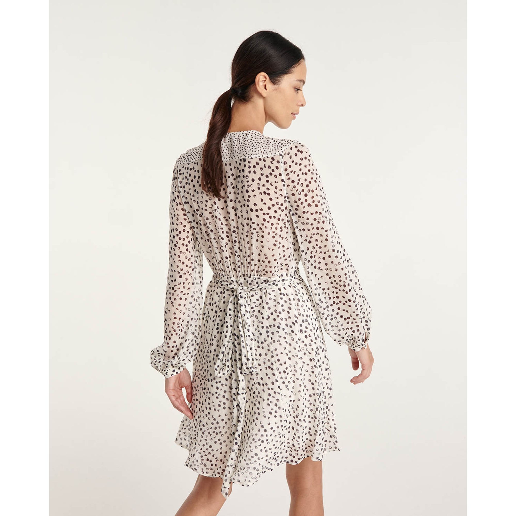 Short White Dress With Polka Dots | Women | Black