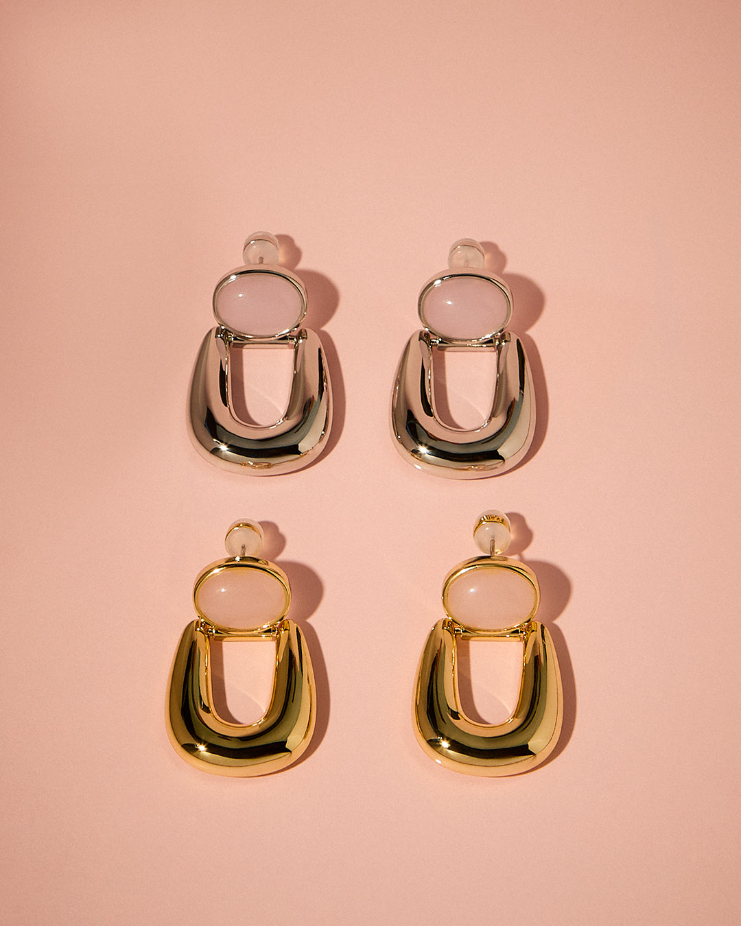 The Rose Quartz Rio Earrings | Rose Quartz | Silver