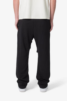 Shredded Layered Baggy Sweatpants | Black