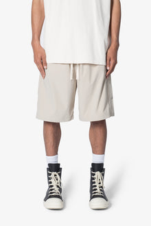 Side Snap Nylon Shorts | Tan
