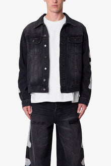 Skeleton Trucker Jacket | Washed Black