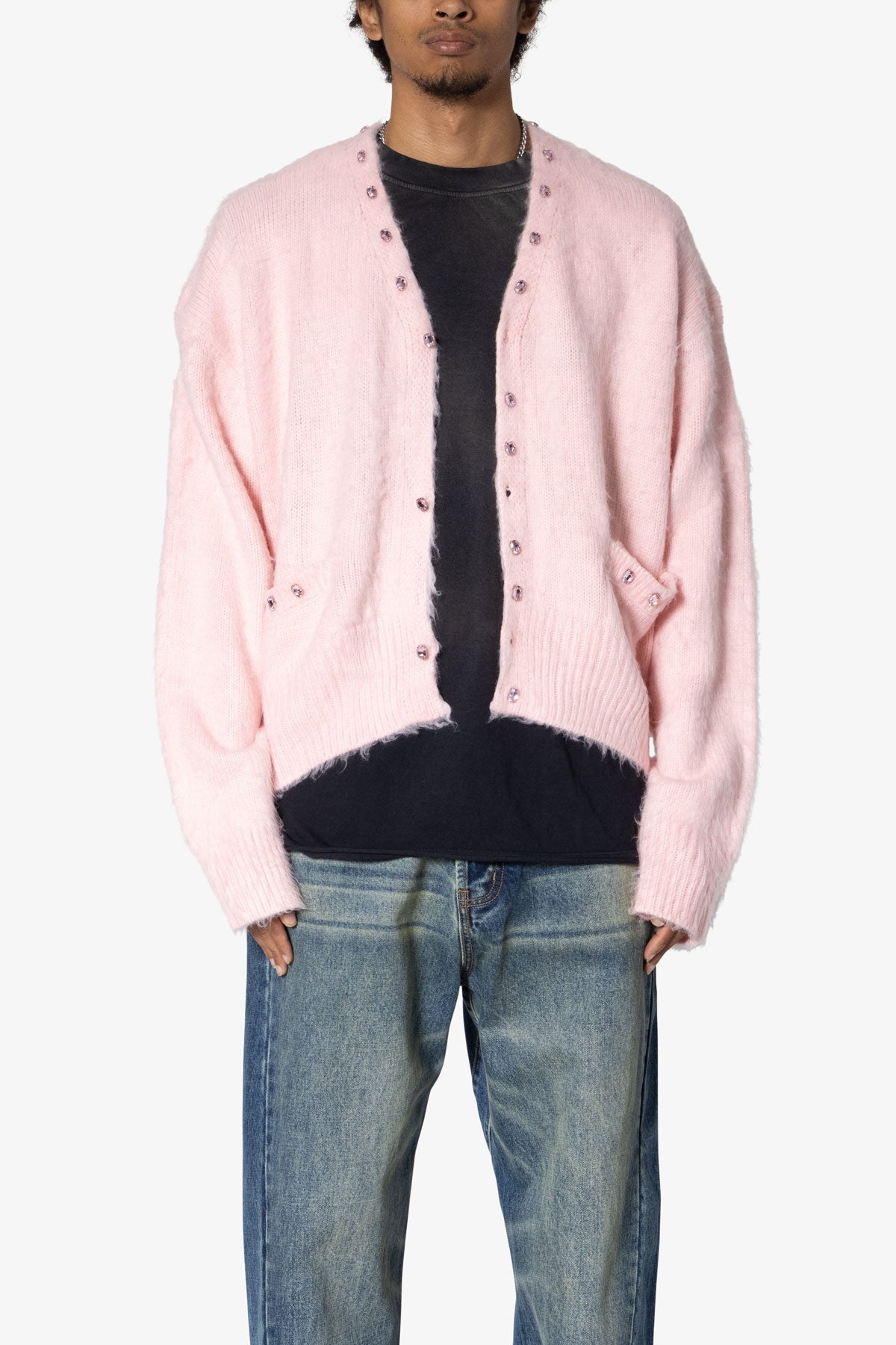 Sky Jeweled Cardigan Sweater | Pink