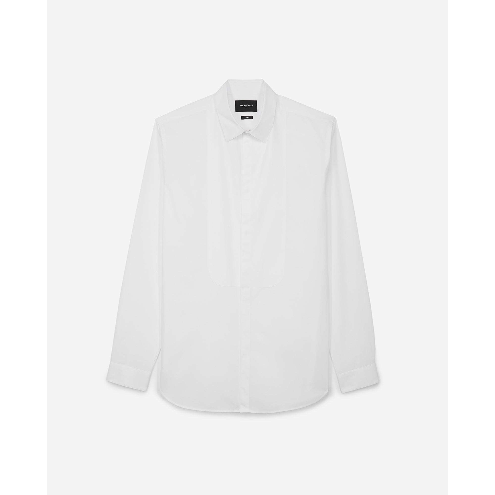 Slim-Fit Cotton Poplin Shirt With Plastron | Men | White