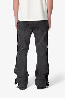 Snap Baggy Flare Denim | Black