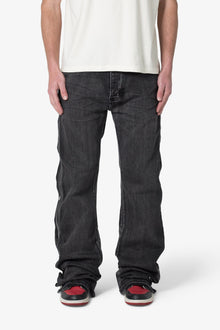 Snap Baggy Flare Denim | Black
