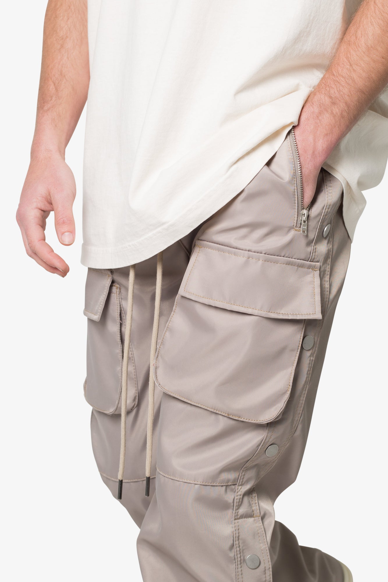 Snap Front Cargo Pants | Grey